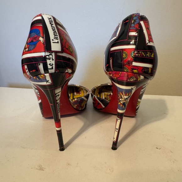 Christian Louboutin Multicolor Tarot Print Heels - Picture 5 of 5